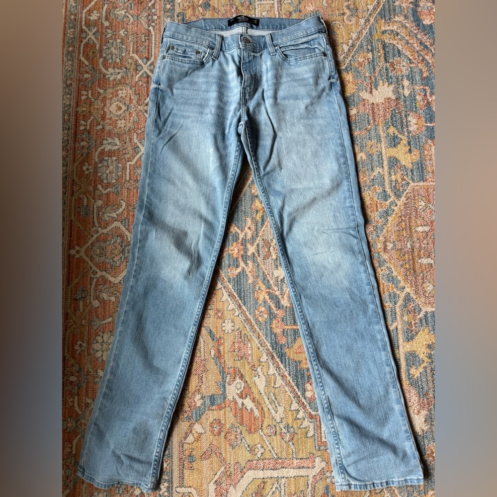 Hollister Men's Faded Blue Slim Jeans